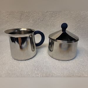 Vintage Italy Inox 18/10 Stainless Creamer & Sugar
